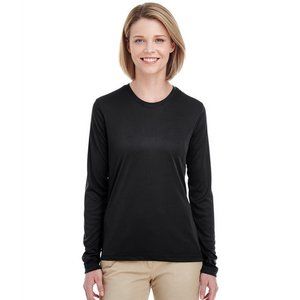 UltraClub Ladies' Cool & Dry Performance LongSleeve Top - 8622W - Black